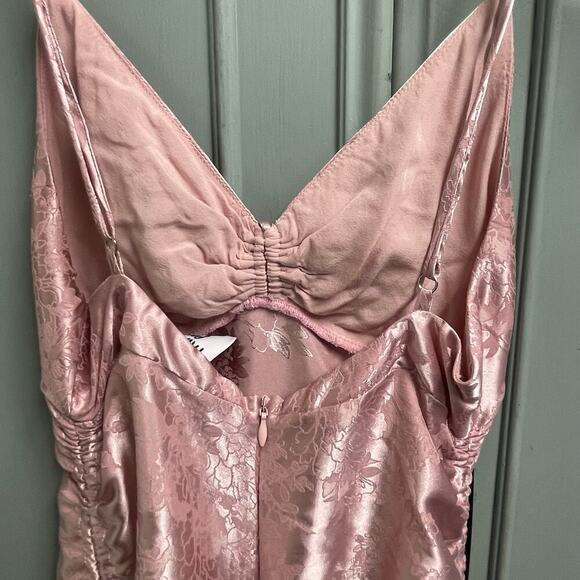 Princess Polly Iyana Pink Satin Dress Size 0 Ruching Mini Slip - Picture 5 of 7